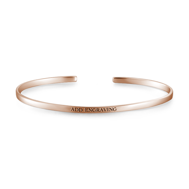 Engraved Bangle Rose Gold Plated Silver