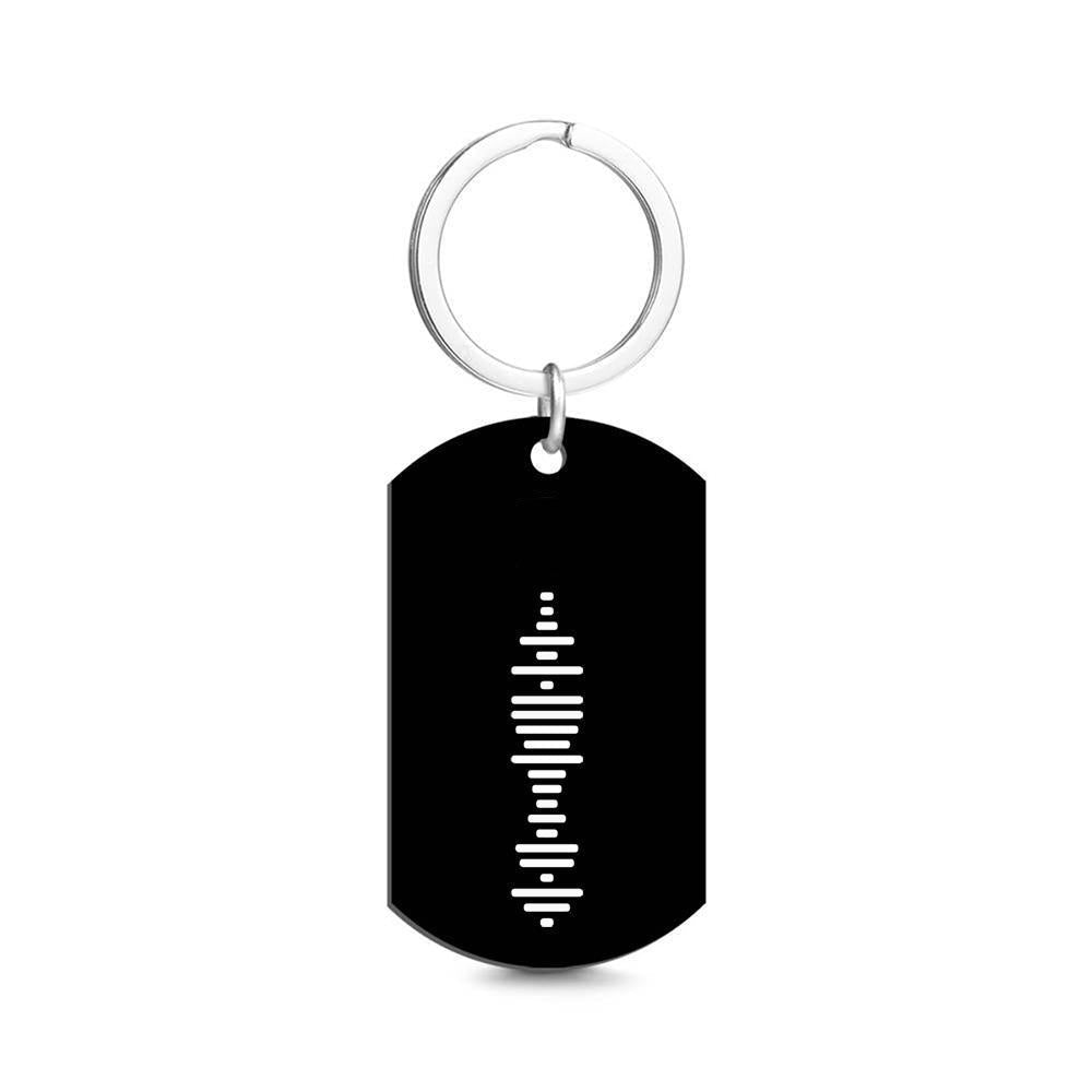 Scannable Custom Music Code Keychain Engraved Music Song Photo Keychain Gifts for Him