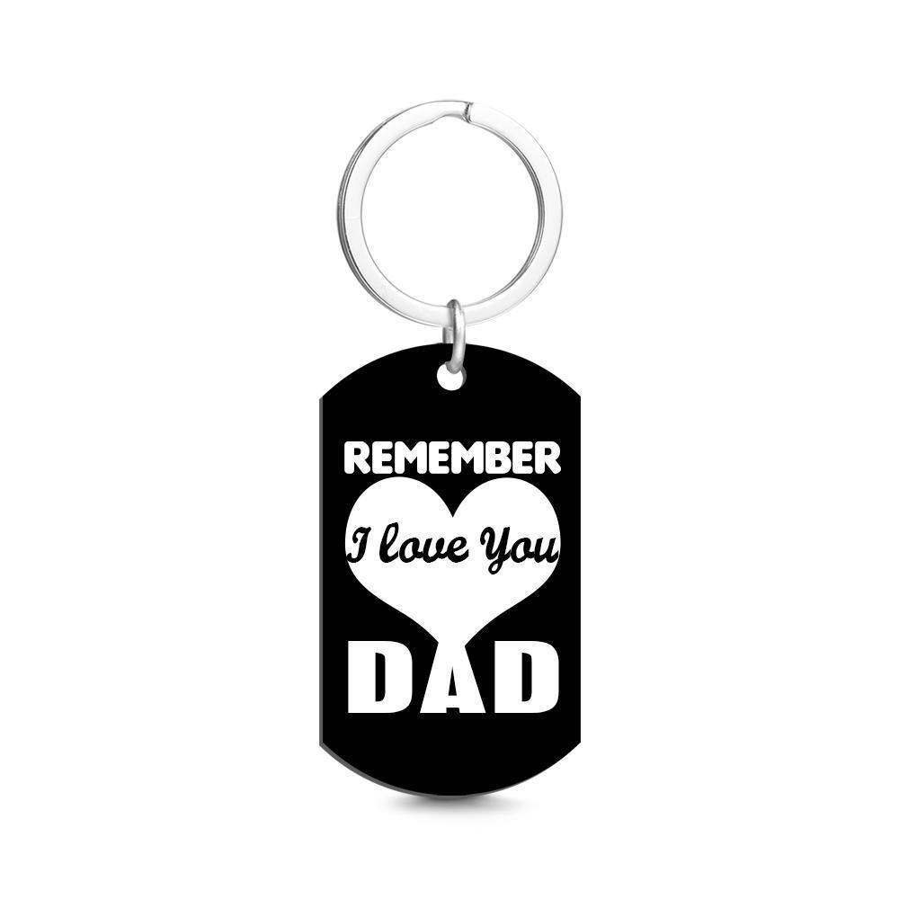 Custom Photo Tag Keychain Remember I love You DAD Gifts for Father's Day