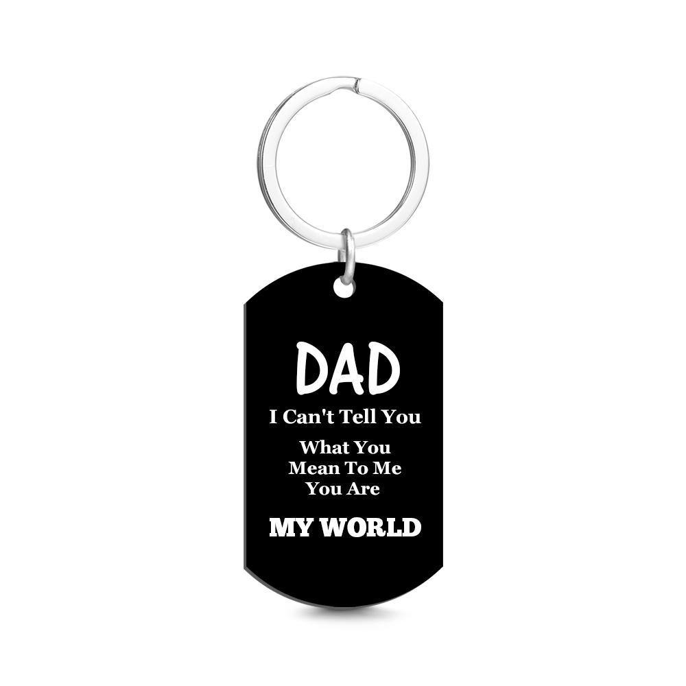 Photo Tag Keychain You Are My World Father's Day Gifts