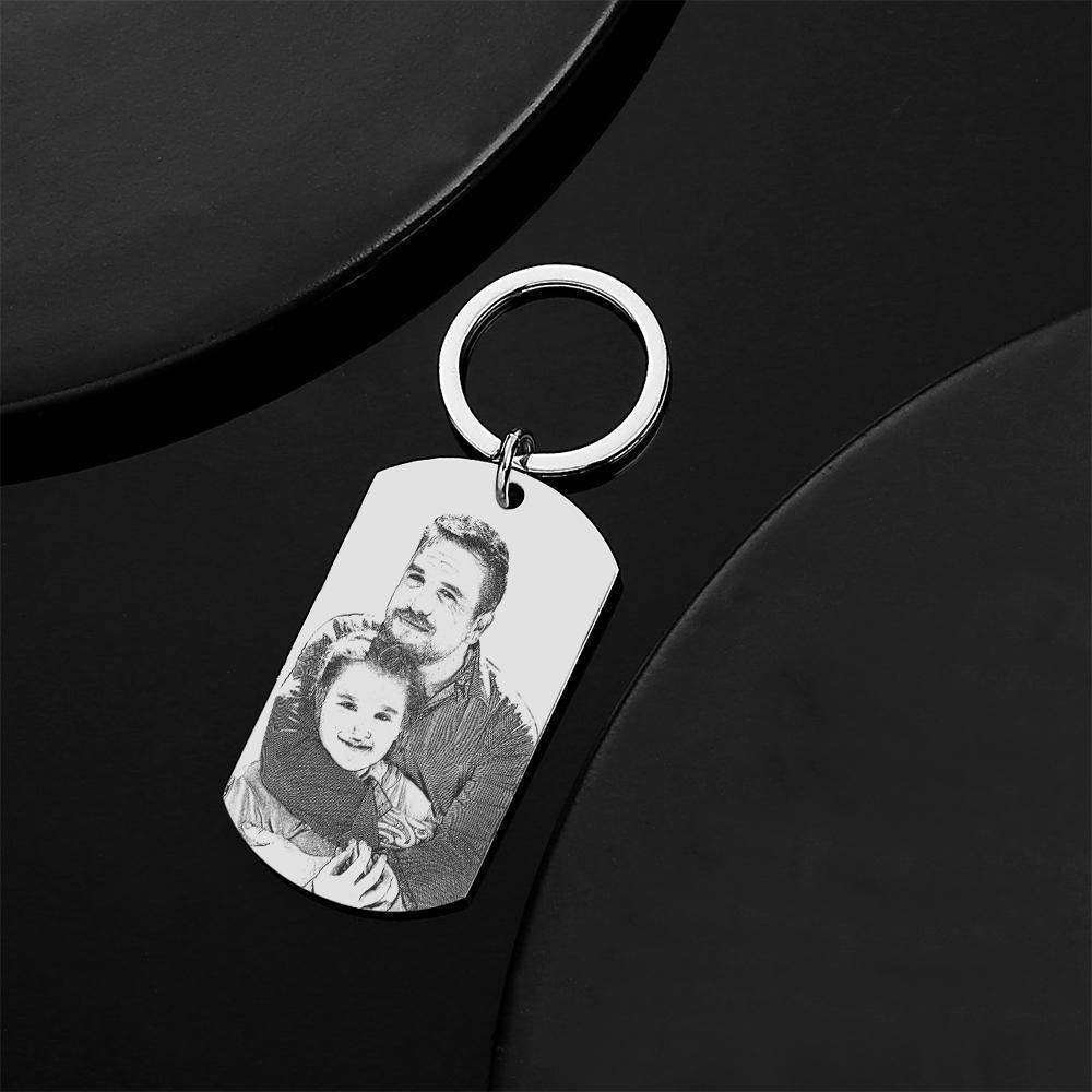 Custom Photo Tag Keychain Drive Safe Gifts for Daddy