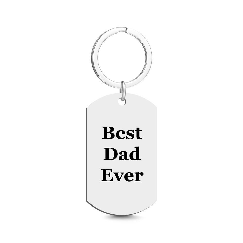 Custom Photo Tag Keychain Best Dad Ever Gifts for Daddy
