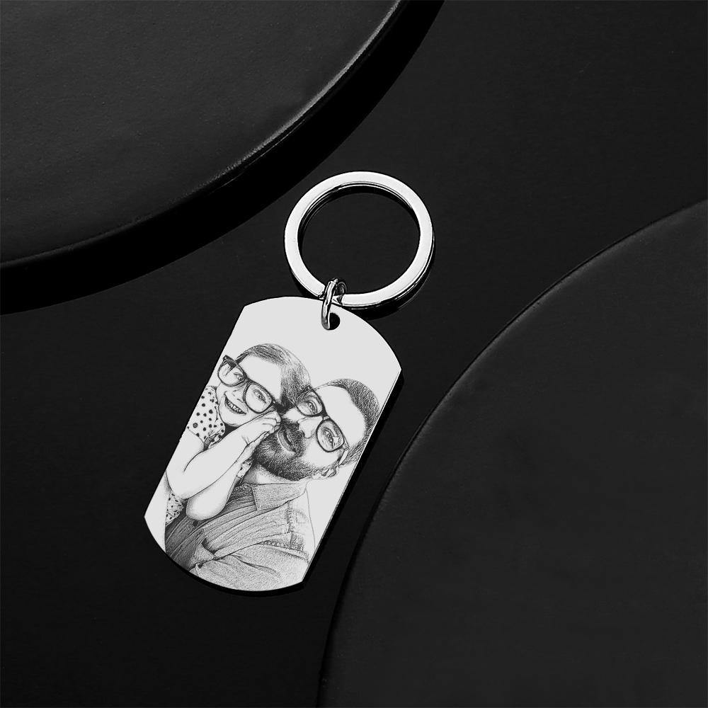 Custom Photo Tag Keychain Best Dad Ever Gifts for Daddy