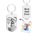 Custom Photo Tag Keychain Best Dad Ever Gifts for Daddy