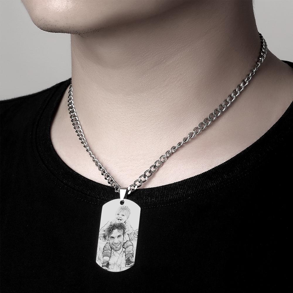 Scannable Music Code Necklace Tag Engraved Necklace Gifts for Boyfriend/Husband