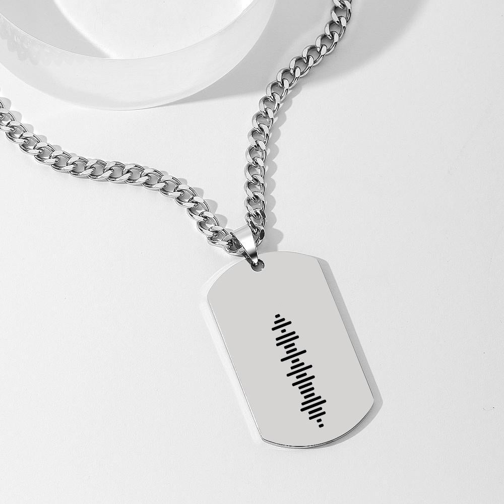 Scannable Music Code Necklace Tag Engraved Necklace Gifts for Boyfriend/Husband