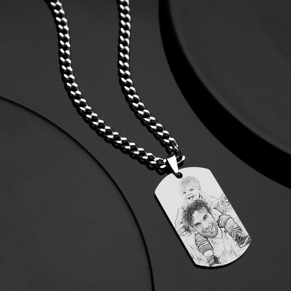 Scannable Music Code Necklace Tag Engraved Necklace Gifts for Boyfriend/Husband