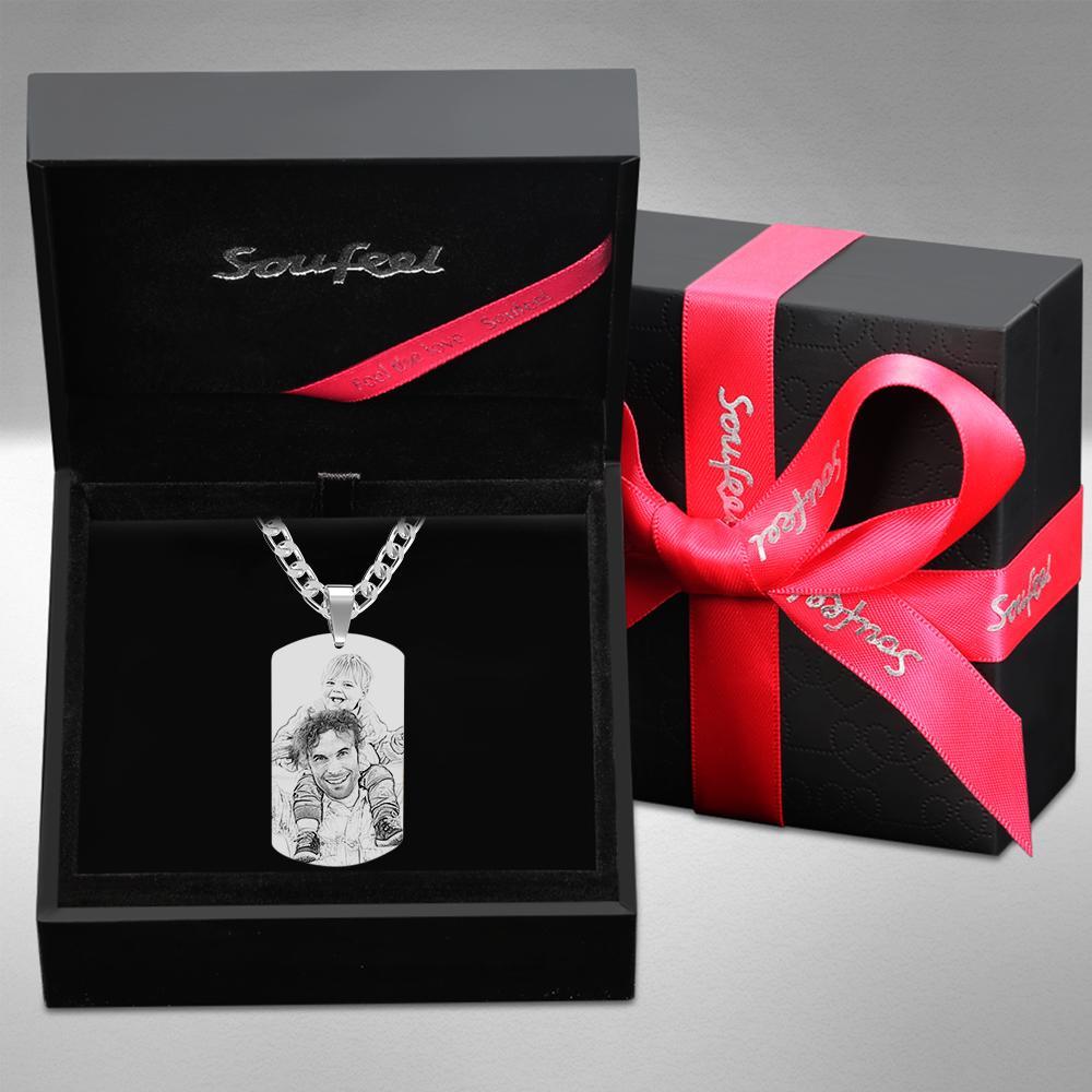 Scannable Spotify Code Necklace Tag Engraved Necklace Gifts for Boyfriend/Husband