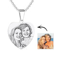 Heart Photo Engraved Tag Necklace With Engraving Stainless Steel Christmas Gifts