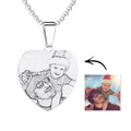 Christmas Gifts Women S Heart Photo Engraved Tag Necklace With Engraving Stainless Steel