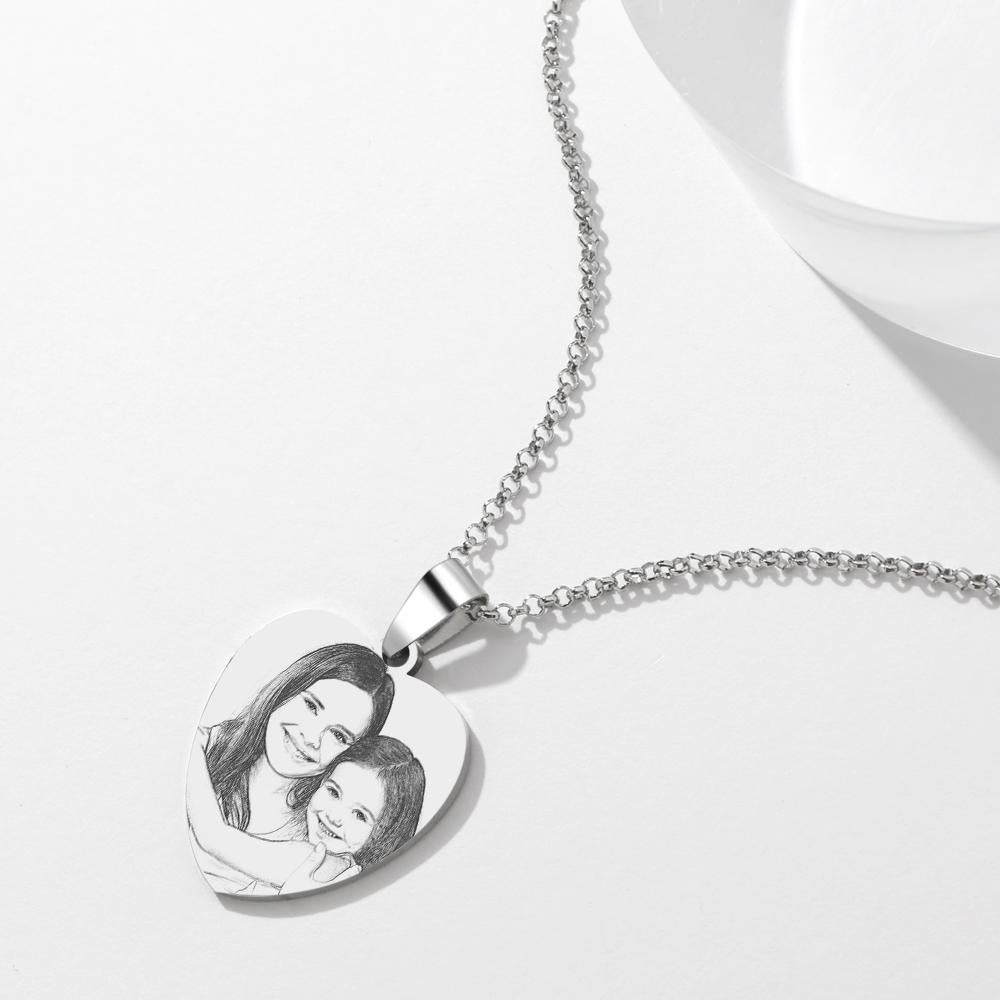 Scannable Music Code Necklace Engraved Heart Tag Necklace Custom Music Song Necklace Gifts for Girlfriend