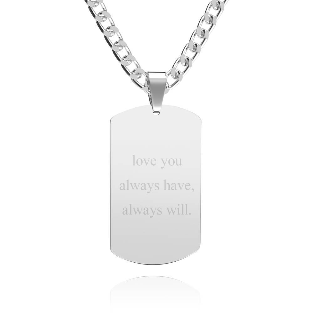 Men's Photo Tag Necklace With Engraving Stainless Steel Christmas Gifts