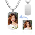 Men's Photo Tag Necklace With Engraving Stainless Steel Girl's Gifts