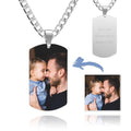 Men's Photo Tag Necklace With Engraving Stainless Steel