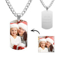 Men's Photo Tag Necklace With Engraving Stainless Steel Christmas Gifts