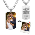Engraving Tag Necklace Photo Necklace Gift for Girlfriend Anniversary Unique Design Gifts