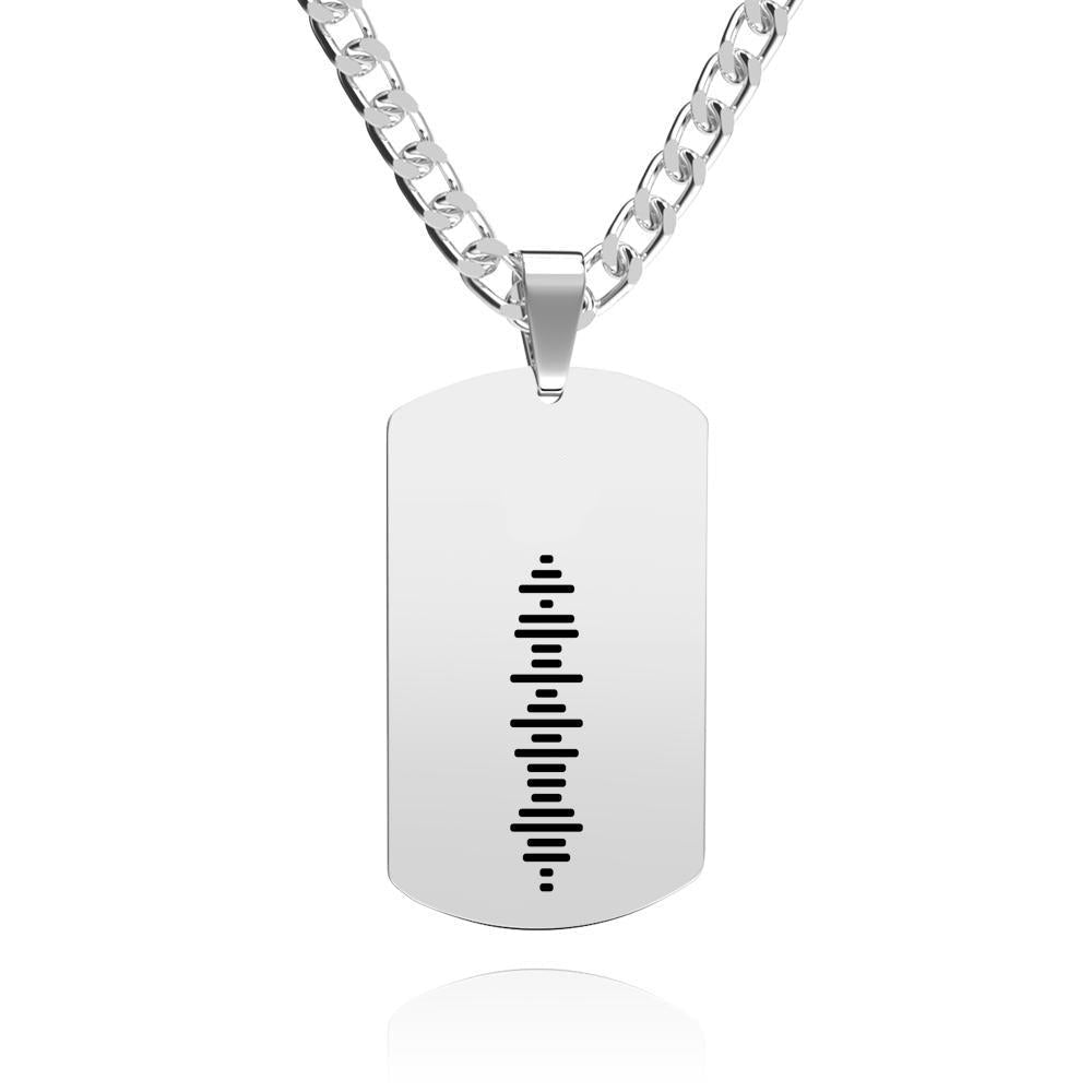Scannable Music Code Necklace Tag Engraved Necklace Gifts for Him