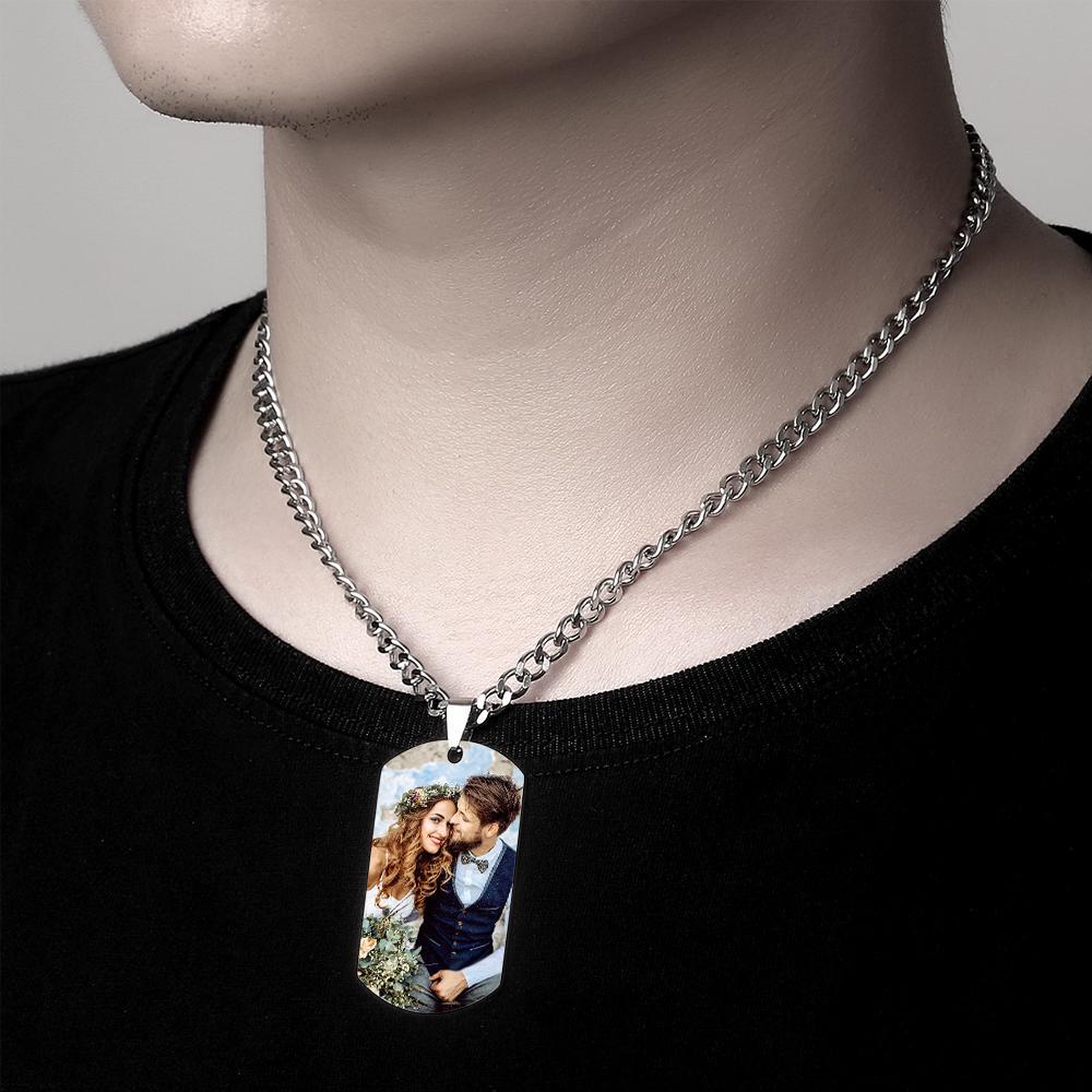 Scannable Music Code Necklace Tag Engraved Necklace Gifts for Him