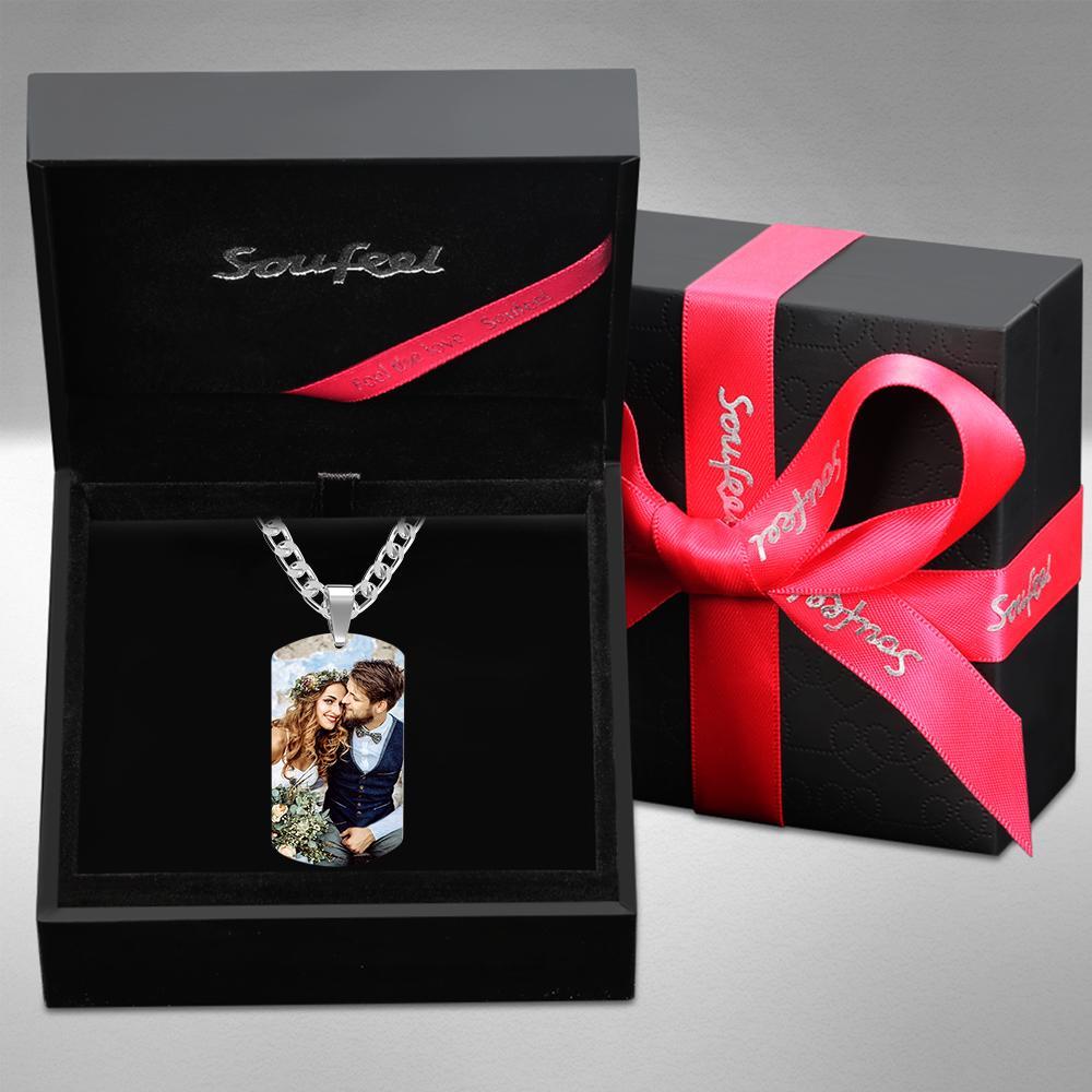 Scannable Music Code Necklace Tag Engraved Necklace Gifts for Him