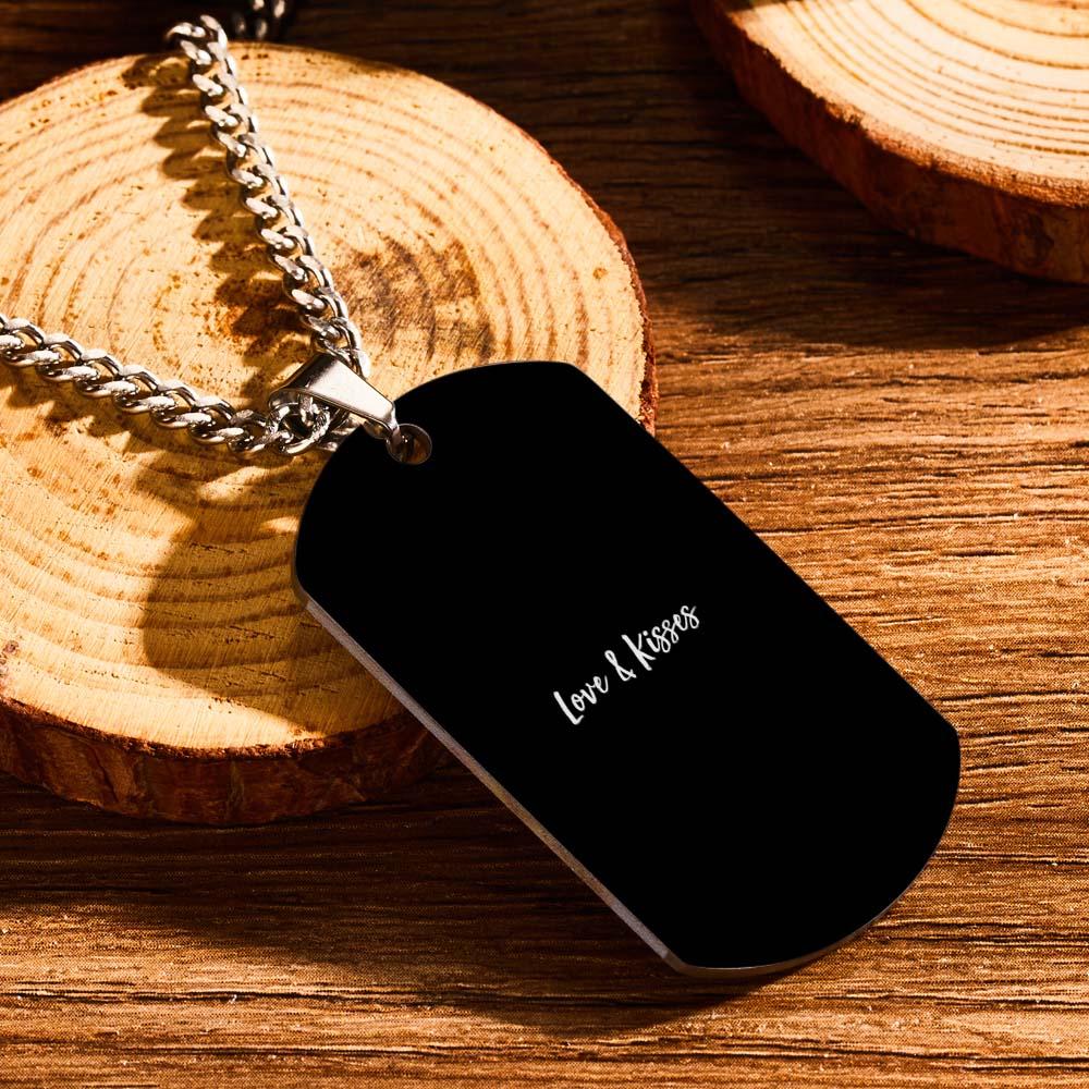 Men's Necklace Engraved Necklace Photo Music Code Necklace Optional Style Gifts for Him