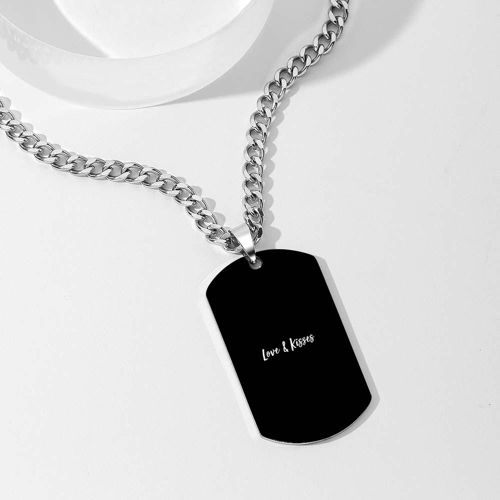 Men's Necklace Engraved Necklace Photo Music Code Necklace Optional Style Gifts for Him