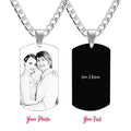 Men's Necklace Engraved Necklace Photo Music Code Necklace Optional Style Gifts for Him