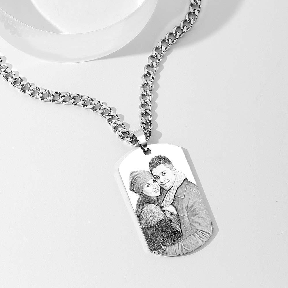 Men's Necklace Engraved Necklace Photo Necklace Optional Style Gifts for Him