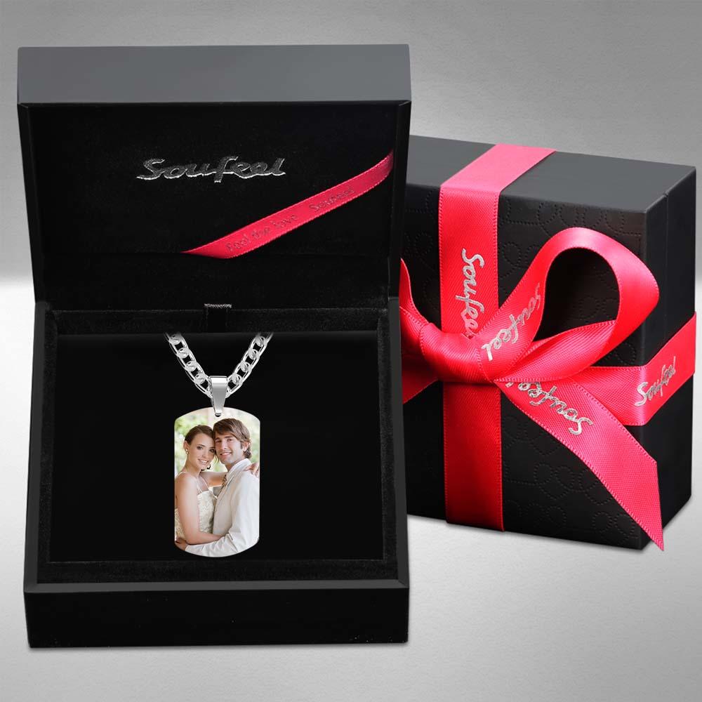 Men's Necklace Engraved Necklace Photo Music Code Necklace Optional Style Gifts for Him