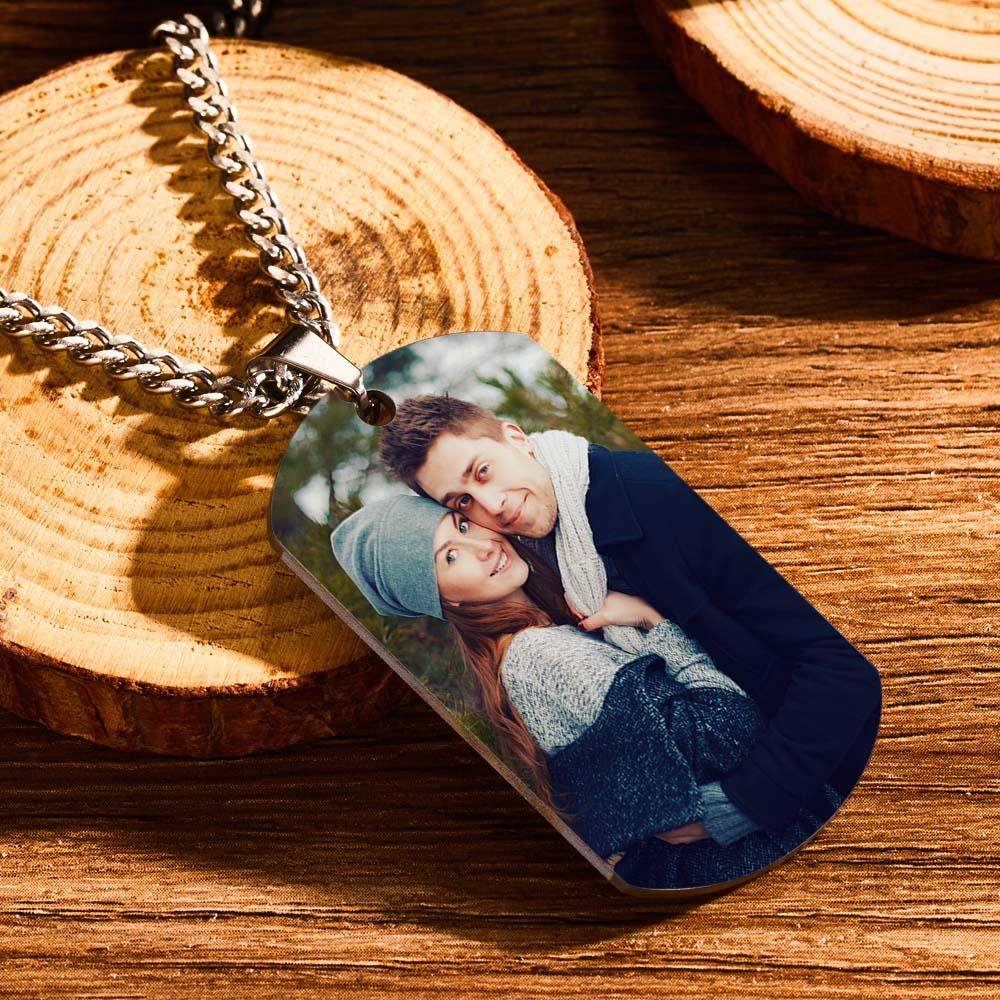 Men's Necklace Engraved Necklace Photo Music Code Necklace Optional Style Gifts for Him