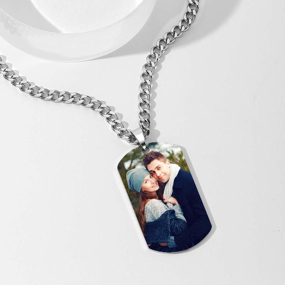 Men's Necklace Engraved Necklace Photo Music Code Necklace Optional Style Gifts for Him