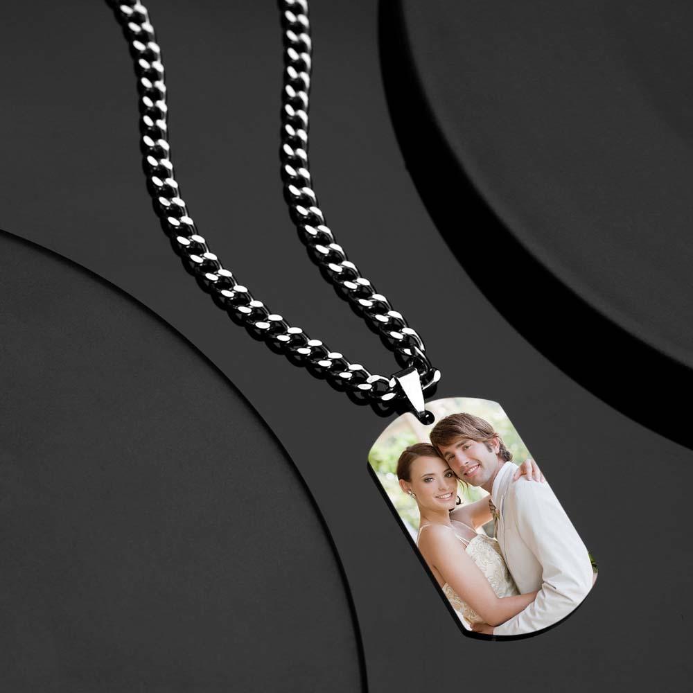 Men's Necklace Engraved Necklace Photo Music Code Necklace Optional Style Gifts for Him