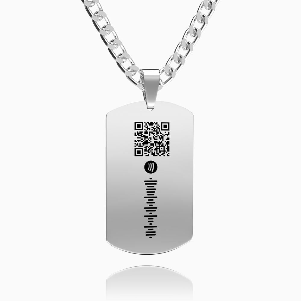 Custom Photo Necklace Spotify Code Necklace Men's Doge Tag Necklace