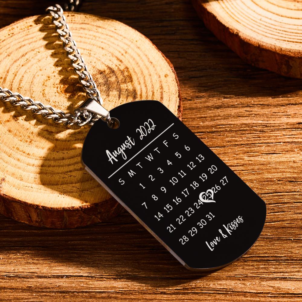 Custom Photo Necklace With Words Photo And Date Perfect Gift For Couple On Anniversary