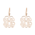 Monogram Earrings Rose Gold Plated Silver