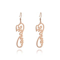 Name Earrings, Drop Earrings Rose Gold Plated