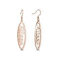 Name Earrings, Drop Earrings Simple Style Rose Gold Plated - Silver