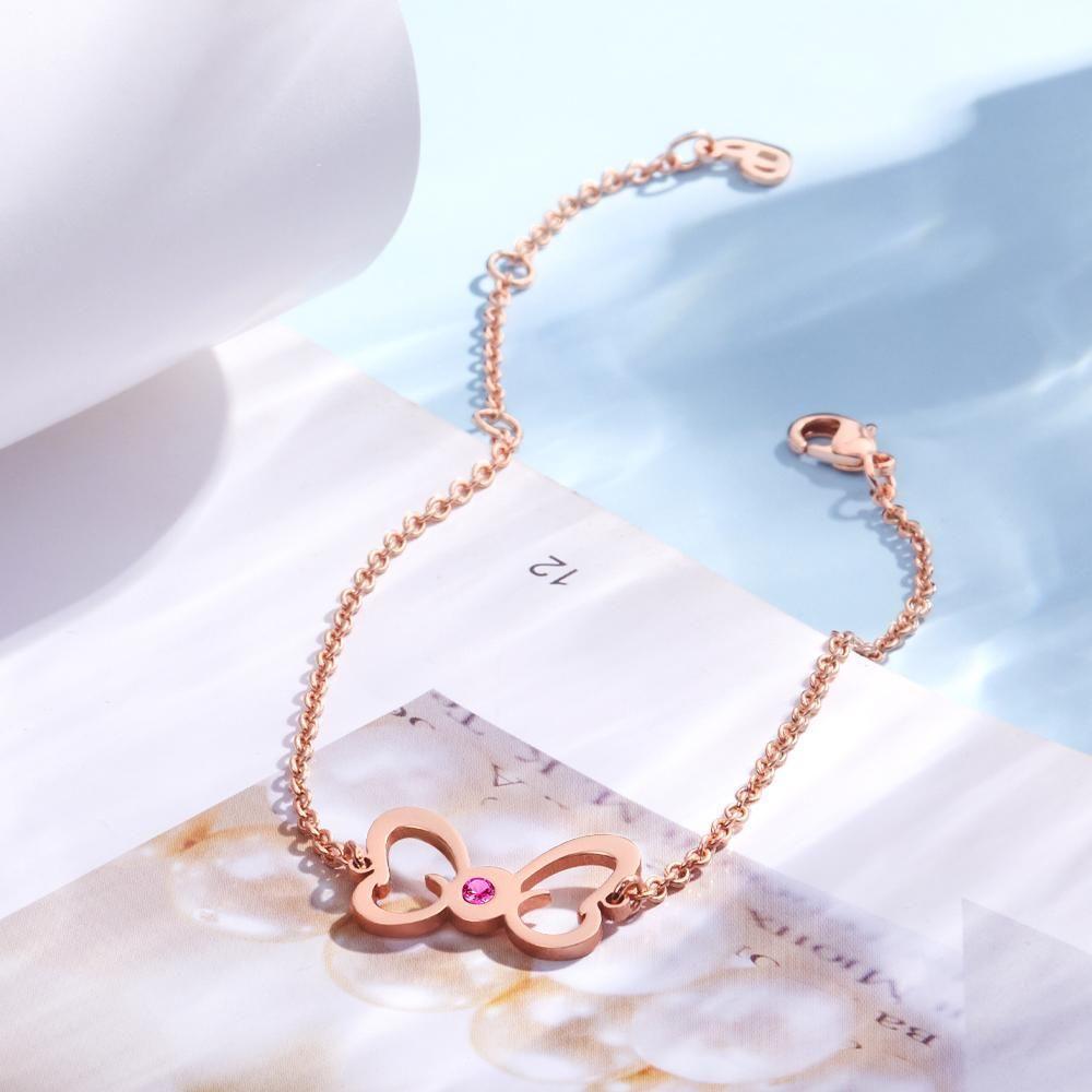 Custom Birthstone Anklet Birthstone Jewelry Gifts For Her Rose Gold Plated