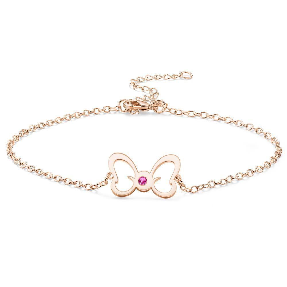 Custom Birthstone Anklet Birthstone Jewelry Gifts For Her Rose Gold Plated