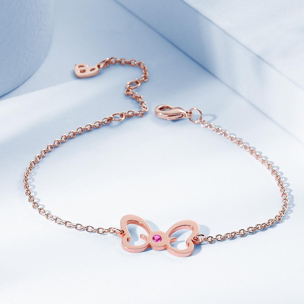 Custom Birthstone Anklet Birthstone Jewelry Gifts For Her Rose Gold Plated