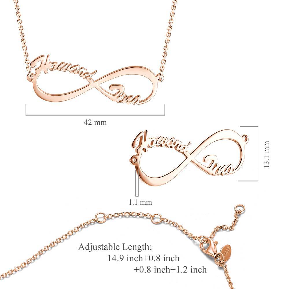 Infinity Name Necklace Rose Gold Plated
