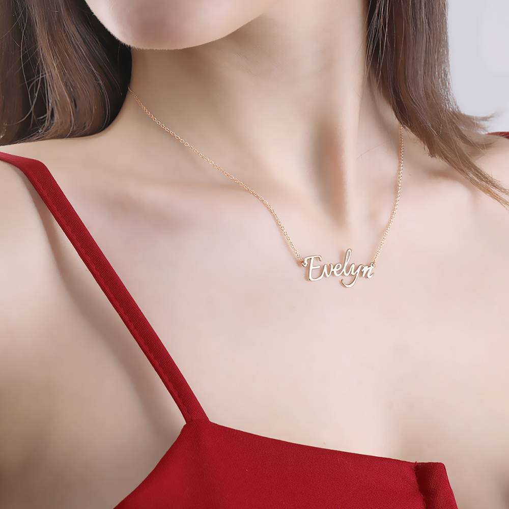 Personalized Name Necklace Rose Gold Plated Silver