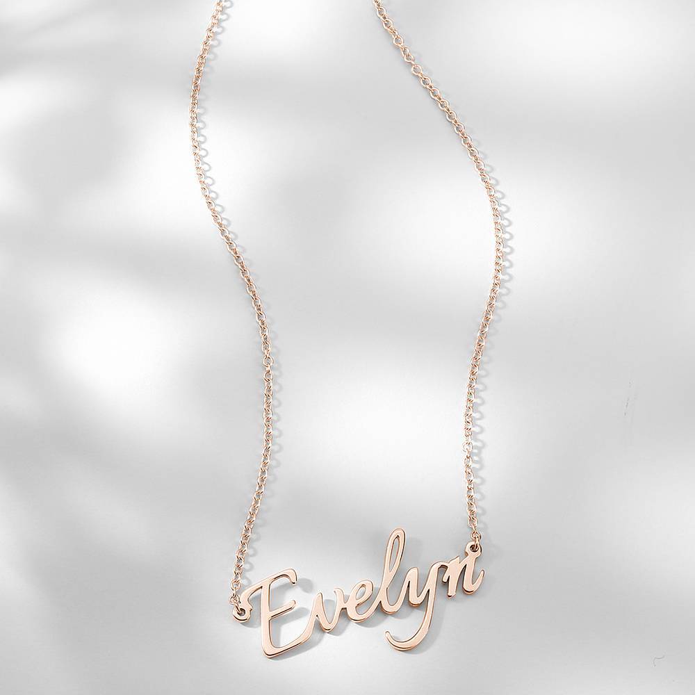 Personalized Name Necklace Rose Gold Plated Silver