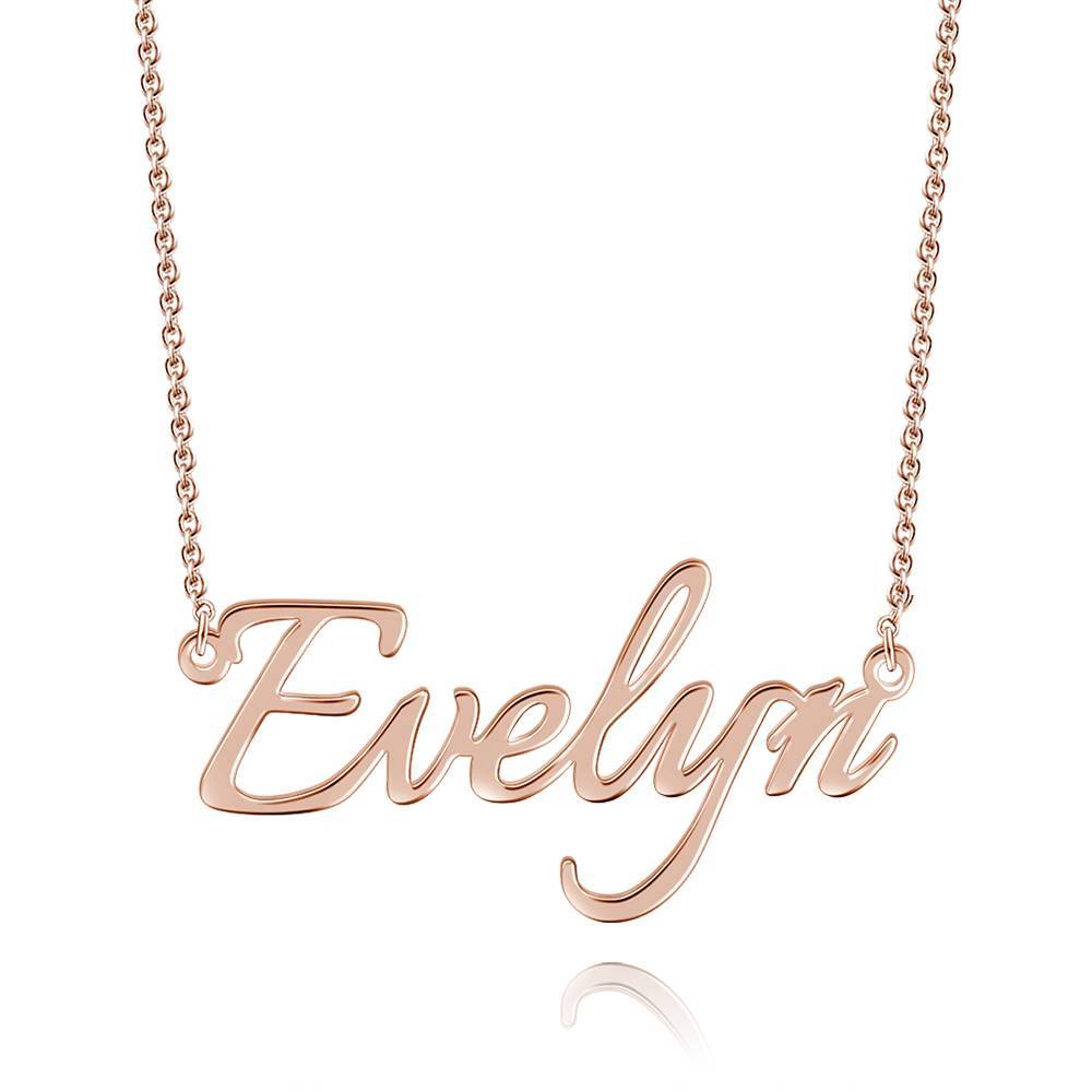 Personalized Name Necklace Rose Gold Plated Silver