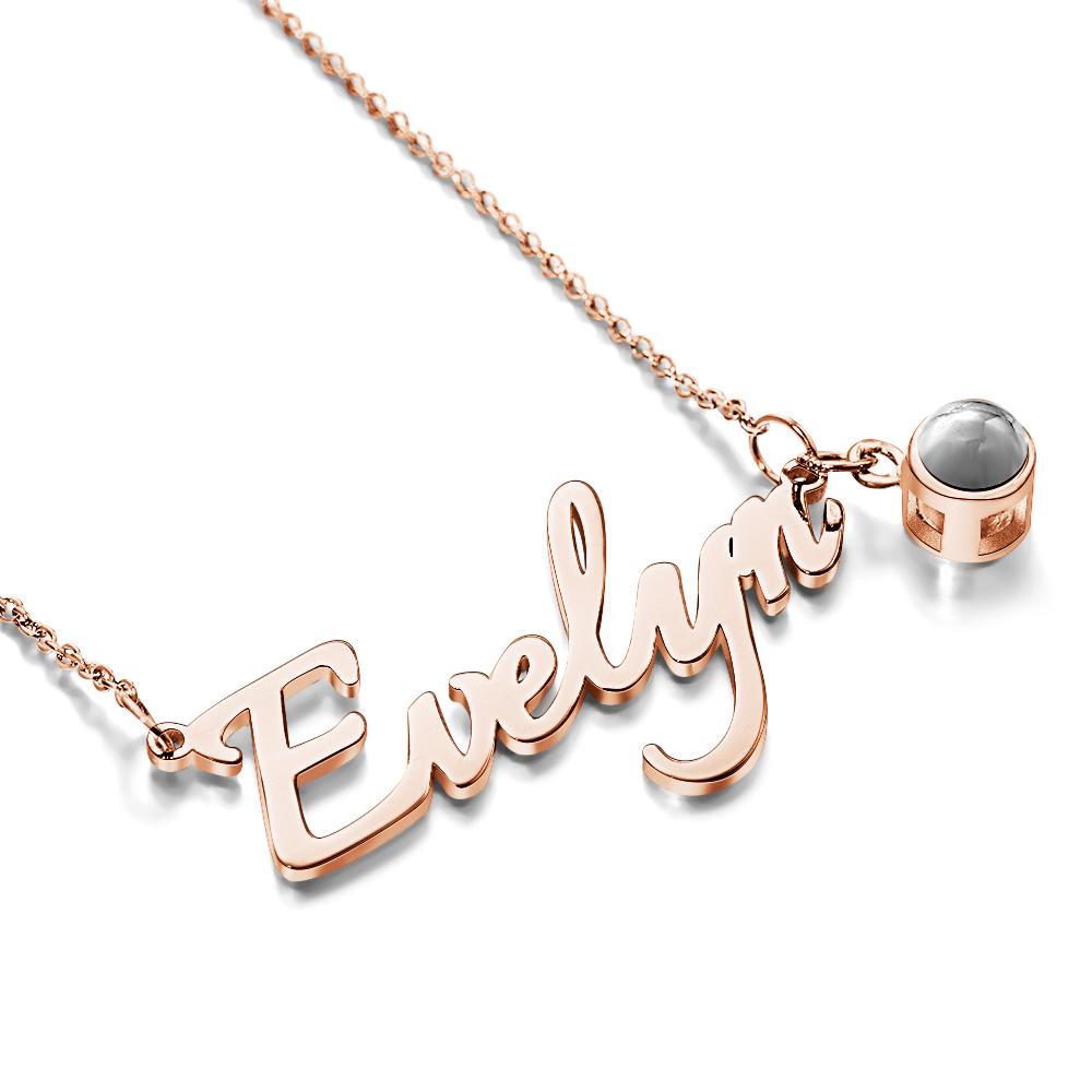 Soufeel Personalized Name And Picture Projection Necklace Creative Gift