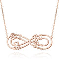 Infinity Necklace Name Necklace with Seven Names Birthday Gifts for Her for Mom Rose Gold Plated Silver