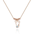 Custom Birthstone Necklace with Names Mother's Necklace Rose Gold Plated Silver (1-6 Feet)