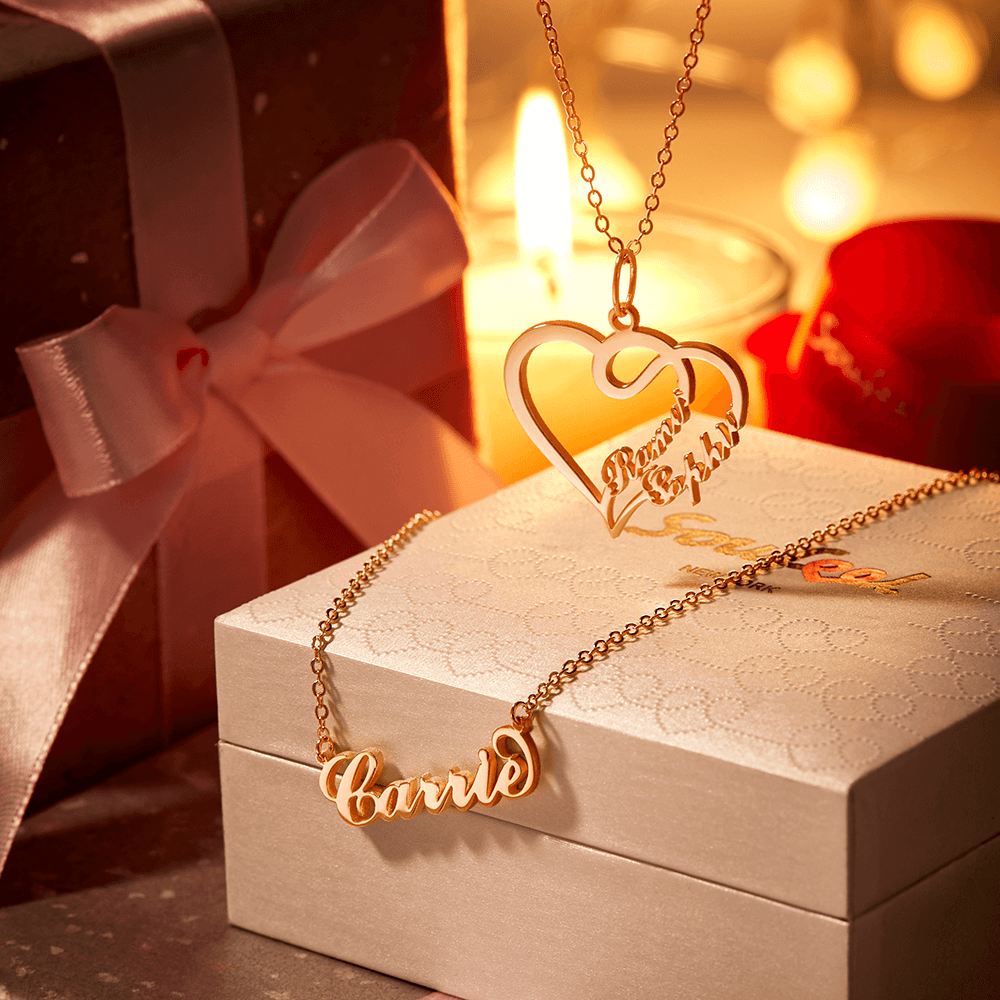 Soufeel Rose "Carrie" Style Name Necklace Gift for Her