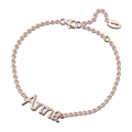 Personalized Name Bracelet Rose Gold Plated Silver - Length Adjustable