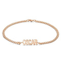 Men's Bracelet Engraved Bent card Bracelet  Gift for Boy - Rose Gold