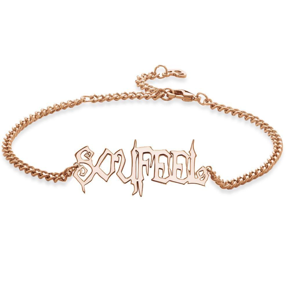 Name Bracelet Custom Bracelet Gifts Special Design 14k Gold Plated Silver